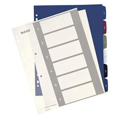 Afbeelding van Leitz 1236 Style Register DIN A4 1 6 Polypropyleen Meerdere kleuren tabbladen Extra breed, PC beschrijfbaar 00