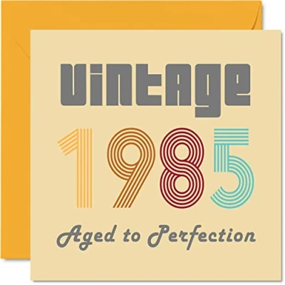 Afbeelding van Verjaardagskaarten 39 jaar voor mannen en vrouwen Vintage 1985 Aged To Perfection Grappige verjaardagskaart hem haar, 145 mm x beste vriendin, mama, papa, broer, zus,