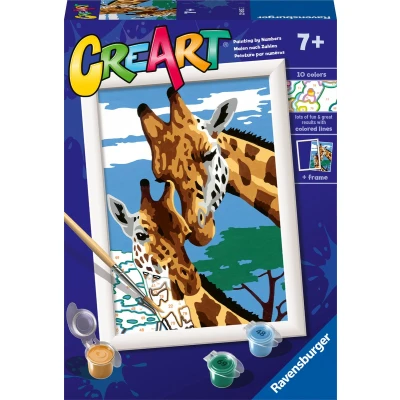 Afbeelding van Ravensburger CreArt Schilderen op Nummer Schattige Giraffen