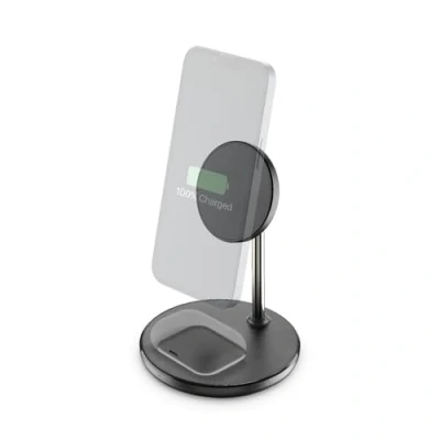 Afbeelding van Cellularline Draadloze lader, Mag Duo 2 in 1, zwart