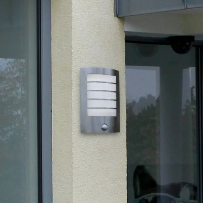 Afbeelding van ECO Light SLIM ST5001 PIR LED buitenlamp met bewegingsmelder (wand) 8.00 W RVS