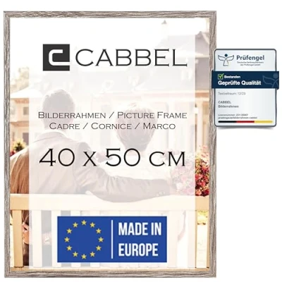Afbeelding van CABBEL Fotolijst stabiel, onbreekbaar plexiglas, om op te hangen, ideaal voor foto&#039;s/afbeeldingen/collage, natuur, donker eikenhout, 40 x 60 cm
