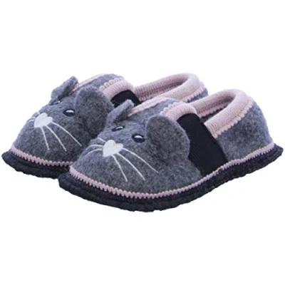 Afbeelding van Beck Warmfutter Minnie Pantoffels voor kinderen, Maat: 34, Grau Vilten schaapswol
