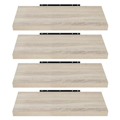 Afbeelding van EUGAD 4 delig zwevend wandrek van hout, 60 x 22,9 3,8 cm, Sonoma eiken 0051QJ