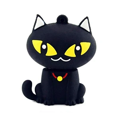 Afbeelding van Ulticool USB stick Kat Poes Grote Ogen 32 GB Zwart Geel