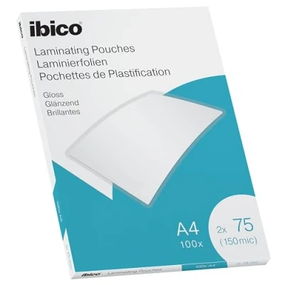 Afbeelding van Ibico Lamineerhoezen voor A4 Documenten 2 x 75 Micron 100 stuks Glanzend