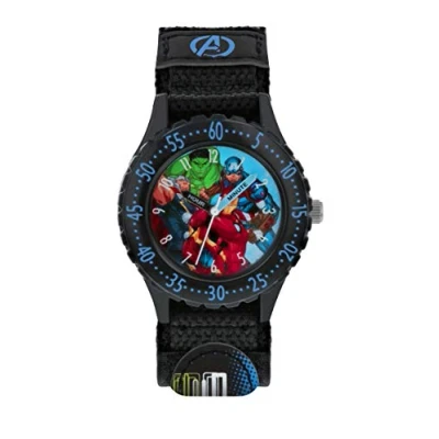 Afbeelding van Marvel jongens analoog kwarts horloge met stoffen armband AVG5008, riem, riem