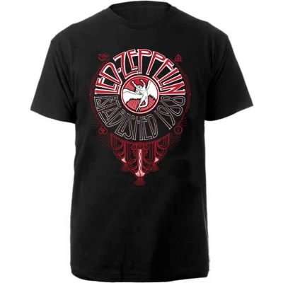 Afbeelding van Led Zeppelin Deco Circle Heren T shirt L Zwart