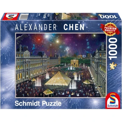 Afbeelding van Schmidt Fireworks AT THE Louvre 1000 Pieces Overige accessoires, Maat: One Size, Multi coloured