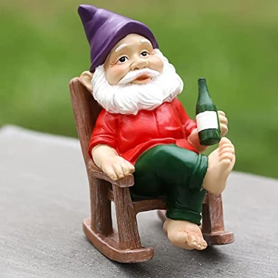 Afbeelding van SUQ Dwerg paddestoel hars figuren voor binnenplaats decoraties, schattige creatieve tuinkabouters miniaturen, tuinbeeld buiten tuinkabouter, tekening anim 18,5 x 11 8 cm (YY)