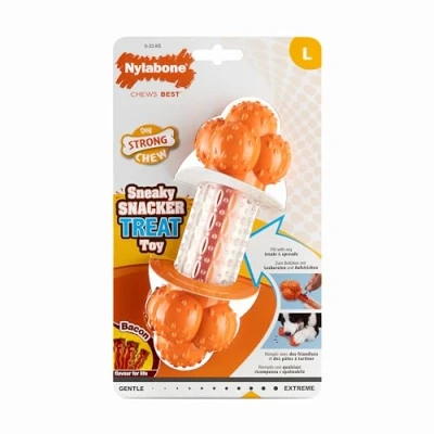 Afbeelding van Kauwspeelgoed voor honden Nylabone Oranje Bacon Kunstmatig L