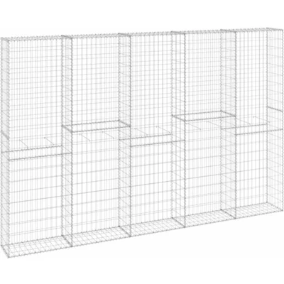 Afbeelding van VidaXL Schanskorfmuur met deksels 300x30x200 cm gegalvaniseerd staal