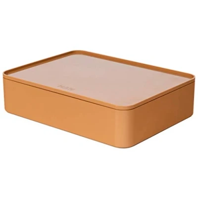 Afbeelding van Han Ha 1110 83 Smart Organiser Allison Box Met Binnenschaal En Deksel Caramel Bruin, Stapelbaar