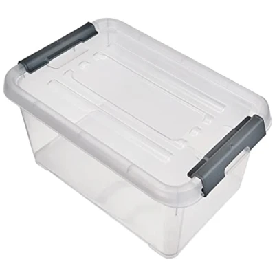Image de CURVER Boîte de Rangement Handy Plus 6L Multifonction Pour Chambre, Bureau, Garage, Cabanon, Buanderie Fermeture Rapide à poignées 29,4 x 19,4 15 cm Transparent