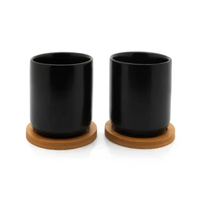 Afbeelding van Bredemeijer Tea mug Umea 200ml black with coaster