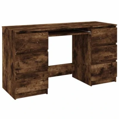 Afbeelding van vidaXL Bureau, gerookt eiken, 140 x 50 77 cm, bewerkt hout