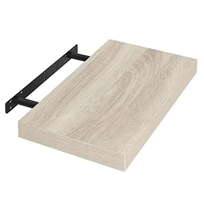 Afbeelding van EUGAD Wandrek van MDF, decoratief opbergrek, drijvend, 40 cm lang, Sonoma eiken