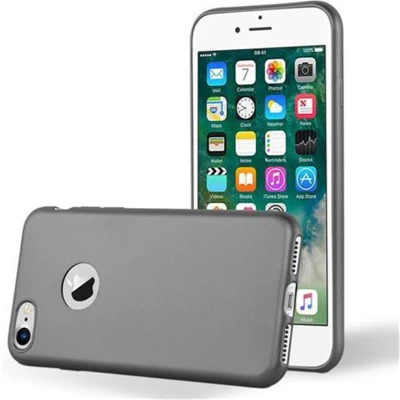 Afbeelding van Cadorabo Hoesje geschikt voor Apple iPhone 7 / 7S 8 SE 2020 in METALLIC GRIJS Beschermhoes gemaakt van flexibel TPU silicone Case Cover
