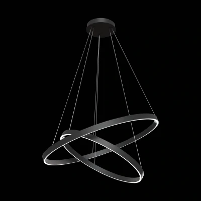 Afbeelding van Maytoni Rim LED hanglamp, 840, 2 ringen, zwart