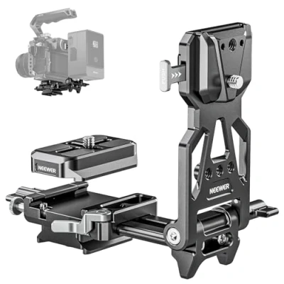 Afbeelding van Neewer Opvouwbare V batterijplaat met Arca type Quick Release camera basisplaat, lichte DSLR compatibel SmallRig Mount Battery Cage DJI RS4 RS3