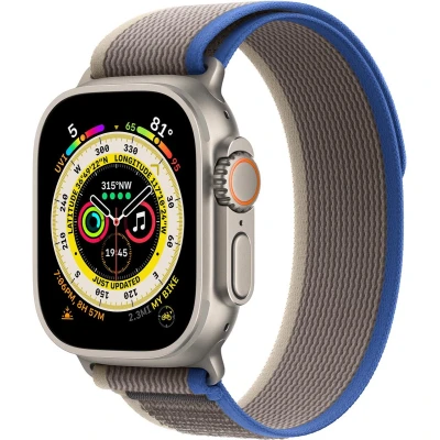Afbeelding van Apple Watch Ultra Trail bandje 49mm Blauw/Grijs Small/Medium