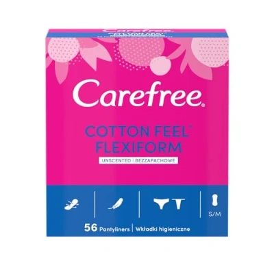 Afbeelding van Carefree Cotton Feel Flexiform luchtdoorlatende inlegkruisjes parfumvrij absorptiegraad twee 5 x 56 stuks