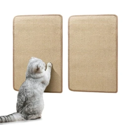 Afbeelding van Nobleza Krabmat voor katten, 2 delig, kattenmat van natuurlijk sisal beschermt meubels en banken, 60 x 40 cm