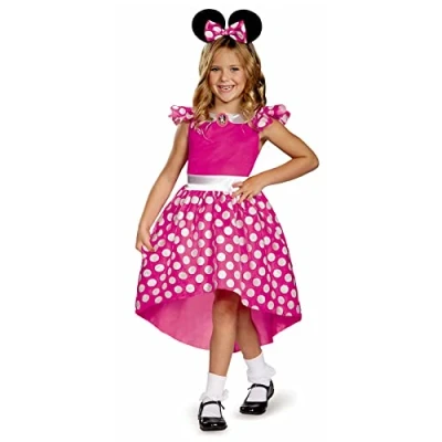 Afbeelding van Disguise Officieel klassiek kostuum Minne voor meisjes met Minnie oor, Mouse kostuum, carnaval, verjaardag, kinderen, M