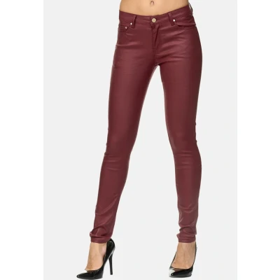 Afbeelding van Elara Kunstleder HOSE Broek, Dames, Maat: 40, Rot