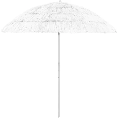 Afbeelding van vidaXL Parasol de Plage Hawaii Abri Soleil Jardin Patio Terrasse Extérieur Anti UV décoloration Blanc 240 cm