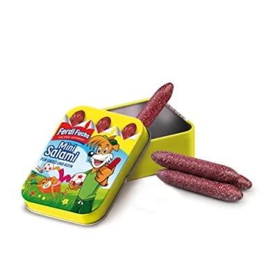 Afbeelding van Erzi Erzi15151 Ferdi Fuchs mini salamis in metalen doos