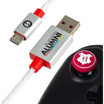 Afbeelding van Harry Potter Official LED Micro USB Cable &amp; Thumb Grips for PS4, Xbox One Mobile