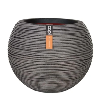 Afbeelding van Bloempot Nature Rib bolvormig 62x48 cm antraciet KOFZ271