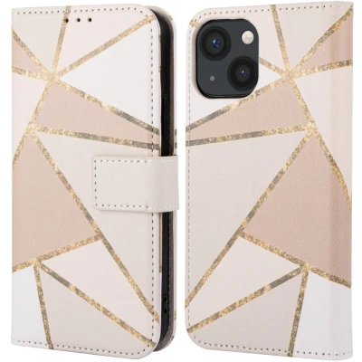 Afbeelding van imoshion Hoesje Geschikt voor iPhone 13 Design Bookcase smartphone Beige Graphic