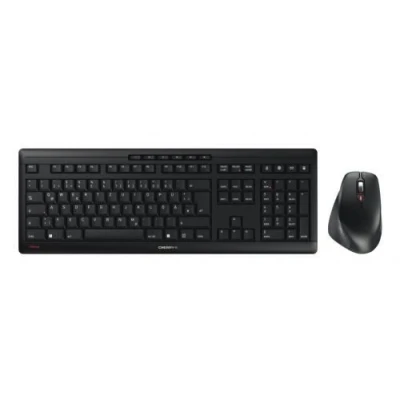Image de CHERRY STREAM DESKTOP COMFORT Ensemble clavier et souris 100% full size sans fil 2.4 GHz QWERTZ Allemand commutateur : SX noir