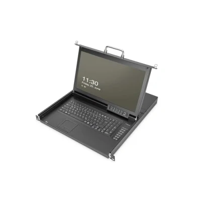 Afbeelding van Digitus 17&quot; HD LCD KVM Console, 16 poorts HDMI, Duits toetsenbord, schakelaars, Zwart