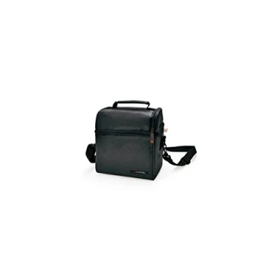 Afbeelding van IRIS Optimale levensmiddelentas met 2 luchtdichte containers en fles, zwart., 21x12x23 cm