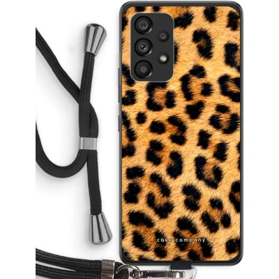 Afbeelding van Case Company® hoesje met Koord geschikt voor Samsung Galaxy A53 5G Luipaard Telefoonhoesje Zwart Bescherming aan alle Kanten en Over de Schermrand