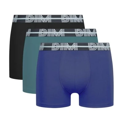 Afbeelding van DIM Style Powerful Cotton Stretch X3 boxershorts voor heren (3 stuks), Nr/Egyptisch/Viride