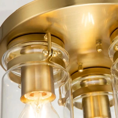 Afbeelding van Kichler LED Plafondlamp Brinley 3X E27 Max 60W Dimbaar Brushed Brass