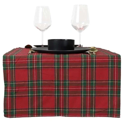 Afbeelding van Unique Living Tafelloper Xmas Tartan Red 45x150cm