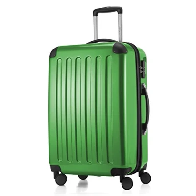 Afbeelding van HAUPTSTADTKOFFER Alex koffer met harde schaal, trolley, reiskoffer, 4 dubbele wielen, uitbreiding, groen, 65 cm Koffer,