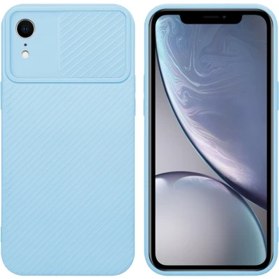 Afbeelding van Cadorabo Hoesje geschikt voor Apple iPhone XR in Bonbon Licht Blauw Beschermhoes van flexibel TPU silicone Case Cover en met camerabescherming