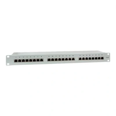 Image de LogiLink EconLine Tableau de connexions RJ 45 X 24 gris clair, RAL 7035 1U 19