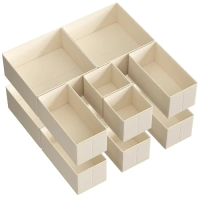 Afbeelding van SONGMICS Lade organizer, opbergdoos voor ondergoed, 6 stuks, sokken, beha&#039;s, slipjes, stropdassen, sjaals, zandbeige RDZ006Y01