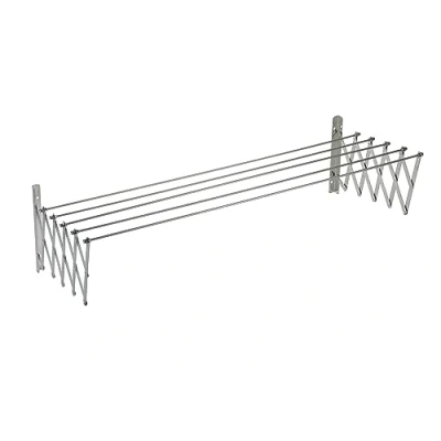Afbeelding van Uitschuifbaar wasrek met racket en 5 staven van roestvrij staal 18/10, 100 cm