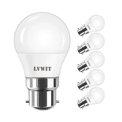 Afbeelding van LVWIT 6,5 W B22 ledlampen, G45, komt overeen met 60 W, gloeilampen, 2700 K, warm wit, 806 lm, niet dimbaar, 6 stuks