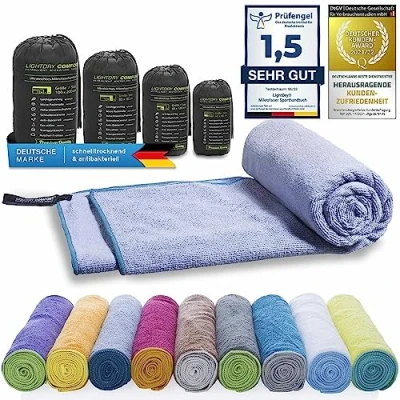 Afbeelding van LightDry® Microvezel sporthanddoek, reishanddoek, absorberend, licht en antibacterieel extreem sneldrogend