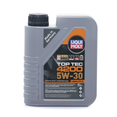 Afbeelding van Liqui Moly Top Tec 4200 5W 30 5L Motorolie 3707 BMW: 2 Gran Tourer, 5 Saloon, 3 AUDI: Q7, A6 C6 Avant, C7 VOLKSWAGEN: Sharan II