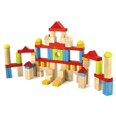 Image de Jeujura 8243 jeu de construction blocs en bois 82 pièces